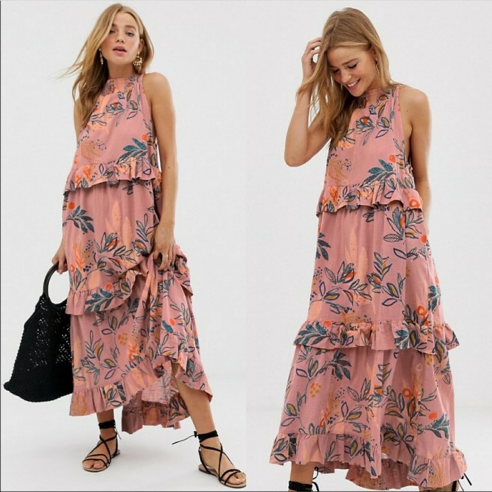 Free People Anita Maxi Dress XS Desert Rose